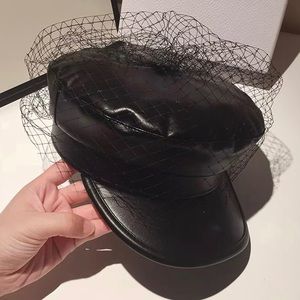 Black Mesh Women Beret Hat